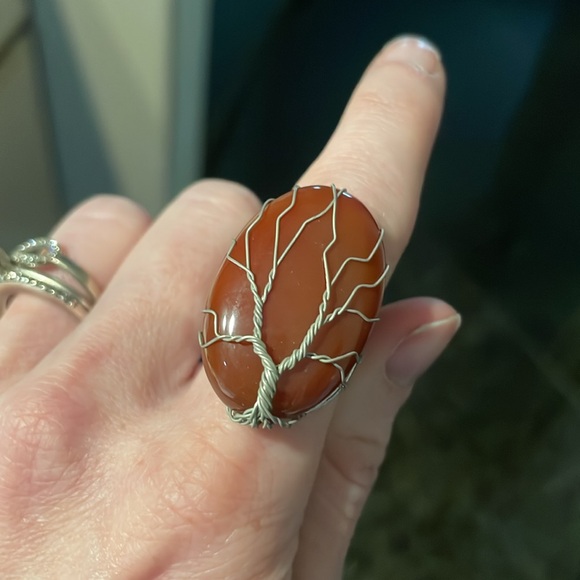Carnelian Tree of Life Ring - Picture 3 of 4